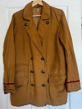 Free People Double-Breasted Cotton blazer jacket